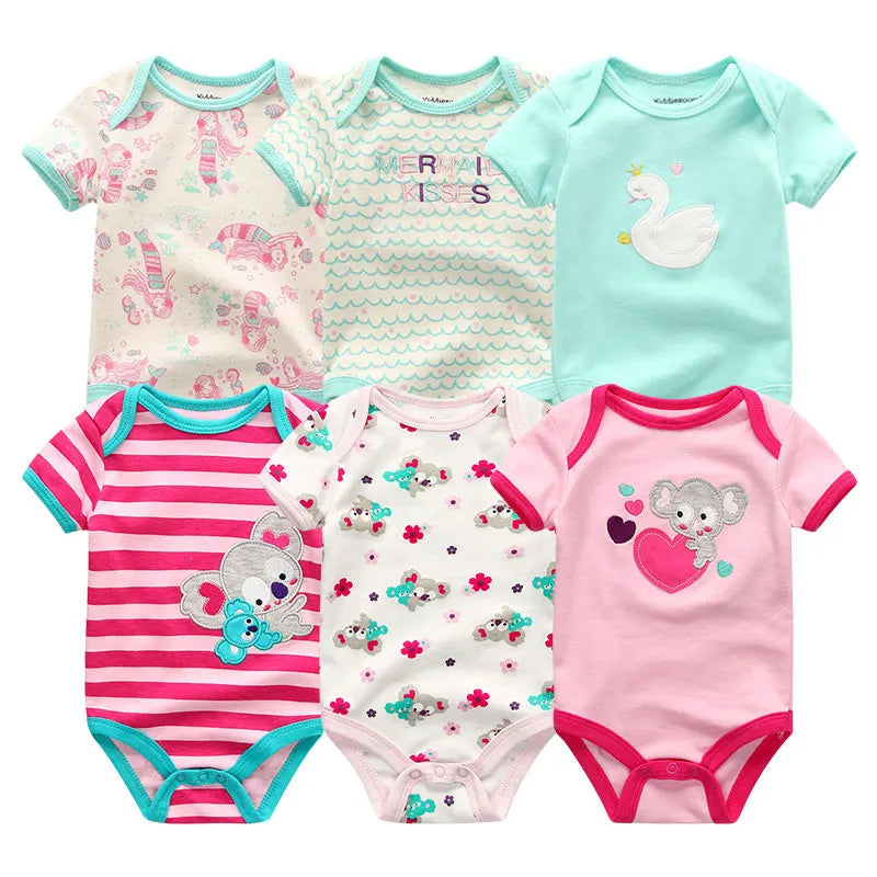 6Pcs Baby Girl Jumpsuit Set