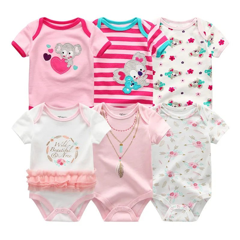 6Pcs Baby Girl Jumpsuit Set