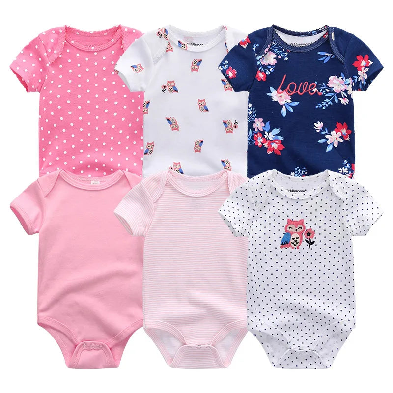 6Pcs Baby Girl Jumpsuit Set