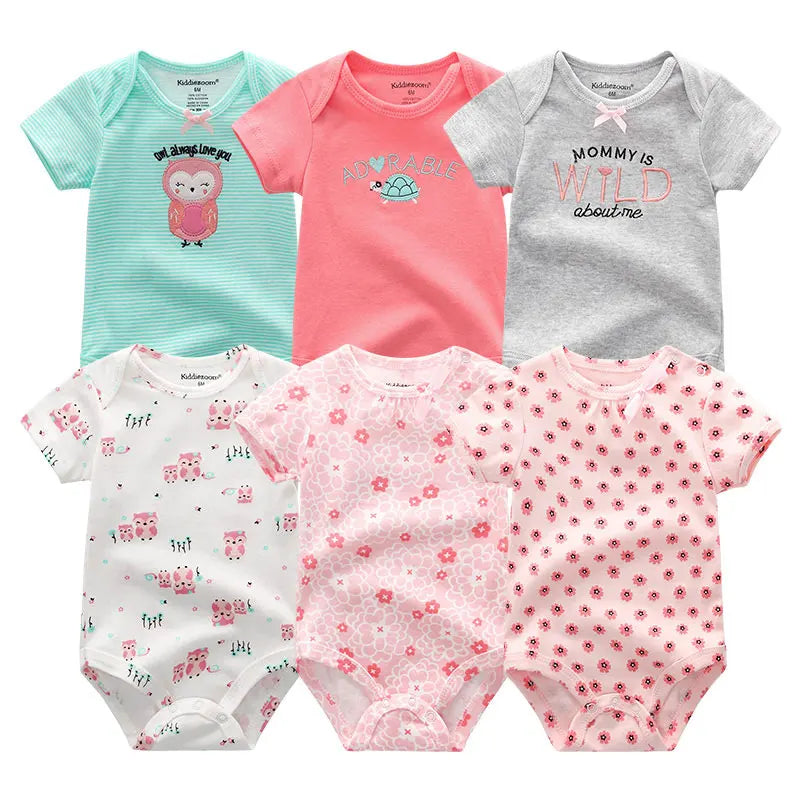 6Pcs Baby Girl Jumpsuit Set