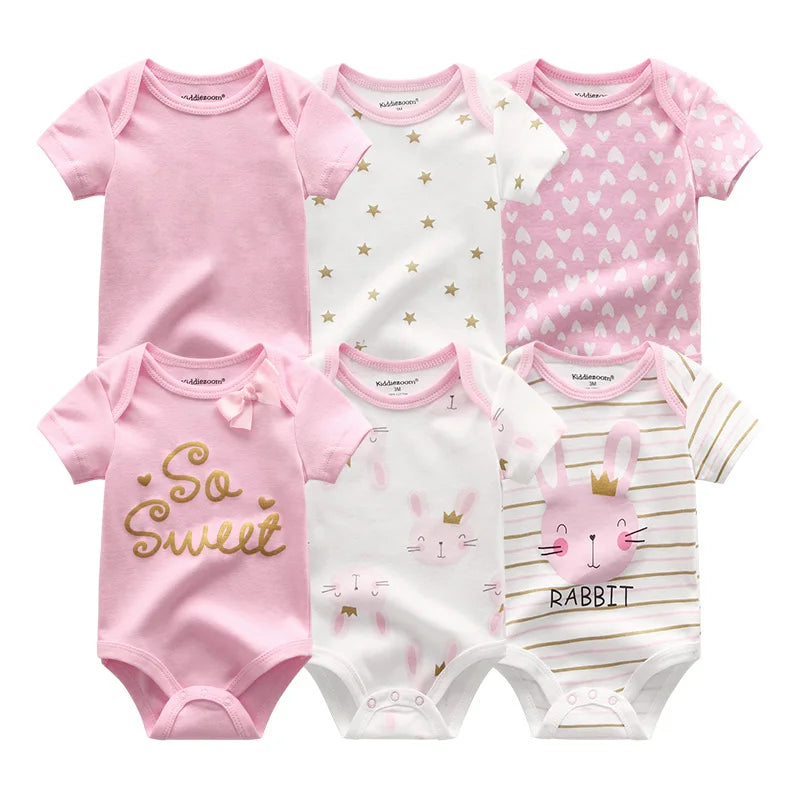 6Pcs Baby Girl Jumpsuit Set