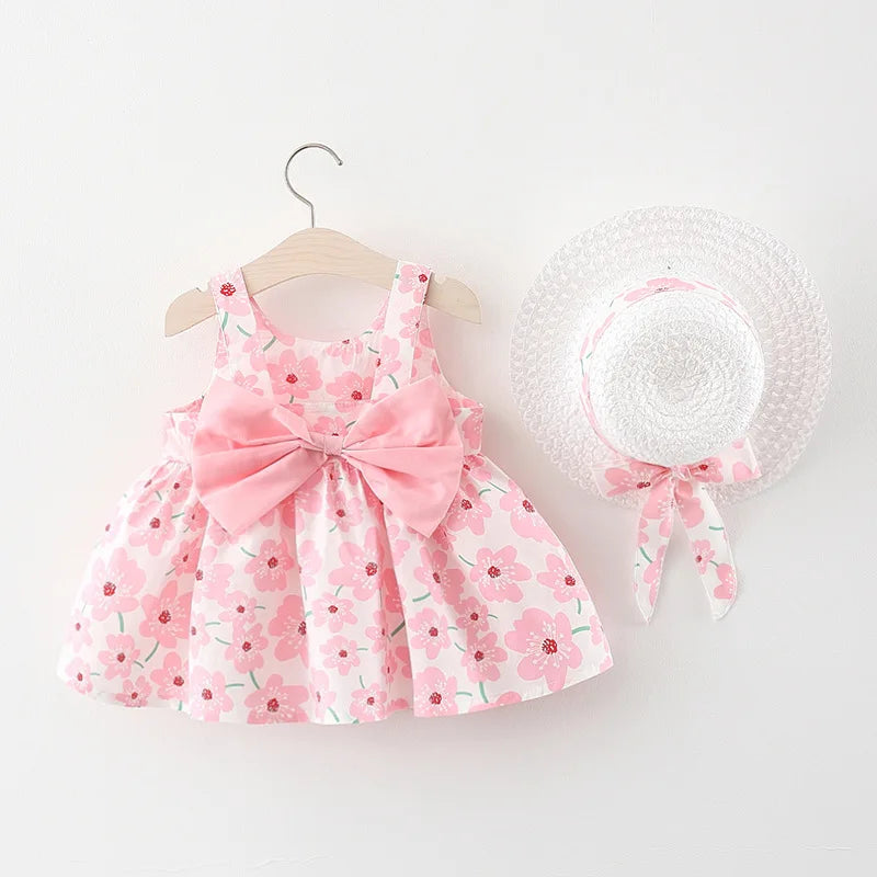 Summer Baby Girl Dress + Sun Hat