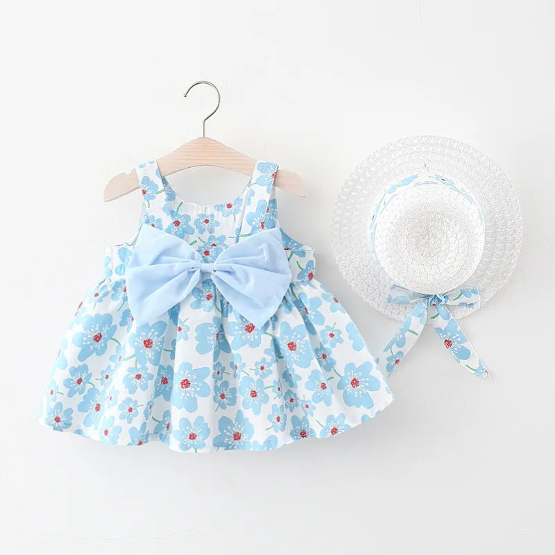 Summer Baby Girl Dress + Sun Hat