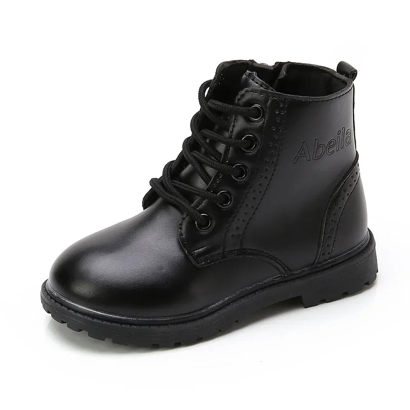 Kids Ankle Leather Boots