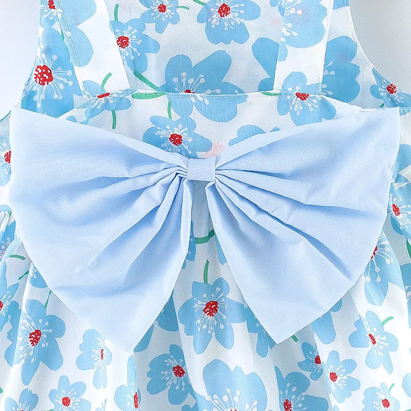 Summer Newborn Baby Clothes Toddler Girl Clothes Cotton Beach Suspender Dress+Sun Hat Princess Dresses