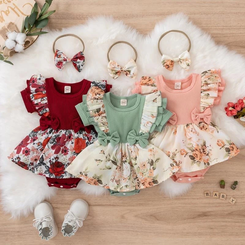 Striped Bowknot Baby Dress