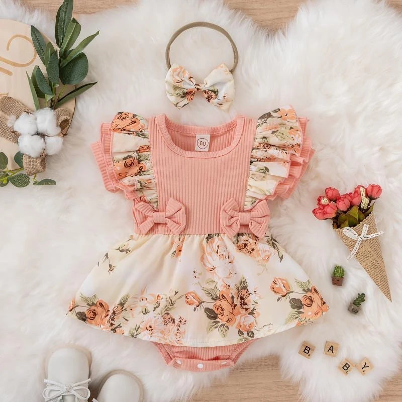 Striped Bowknot Baby Dress