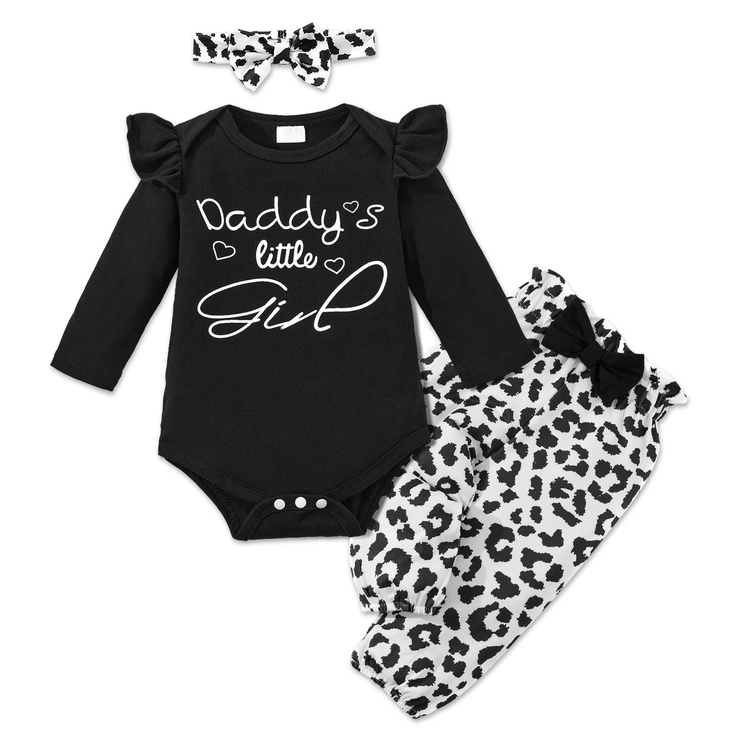 Jlong Infant Girl Floral Bodysuit + Pants + Headband Set 3 Pcs Newborn Baby Girl Clothes Baby Girl Rompers Outfits 0-12 Months