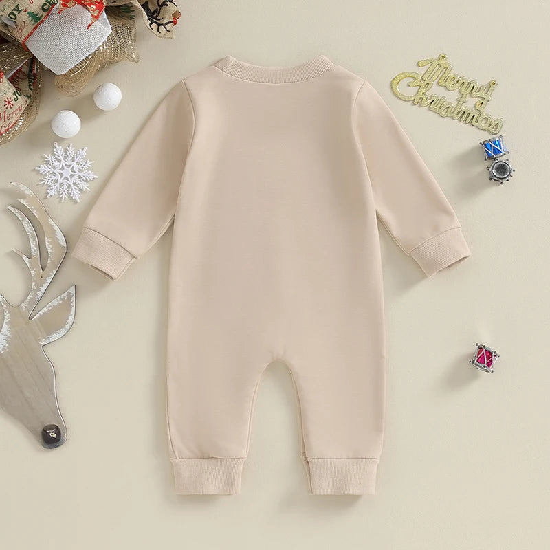 Infant Cozy Long Sleeve Rompers Newborn Soft Cotton Round Neck Bodysuit Baby Loose Fit Jumpsuits with Cute Animal Print