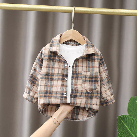 Plaid Cotton Boys Shirt