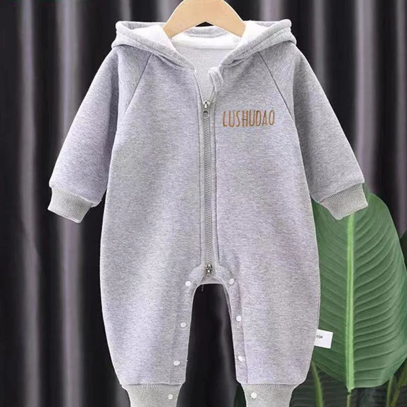 Baby Spring and Autumn Jumpsuit Boys Girls Long Sleeve Baby Clothes Newborn 0 to 18M Solid Romper Toddler Clothing Baby Overall