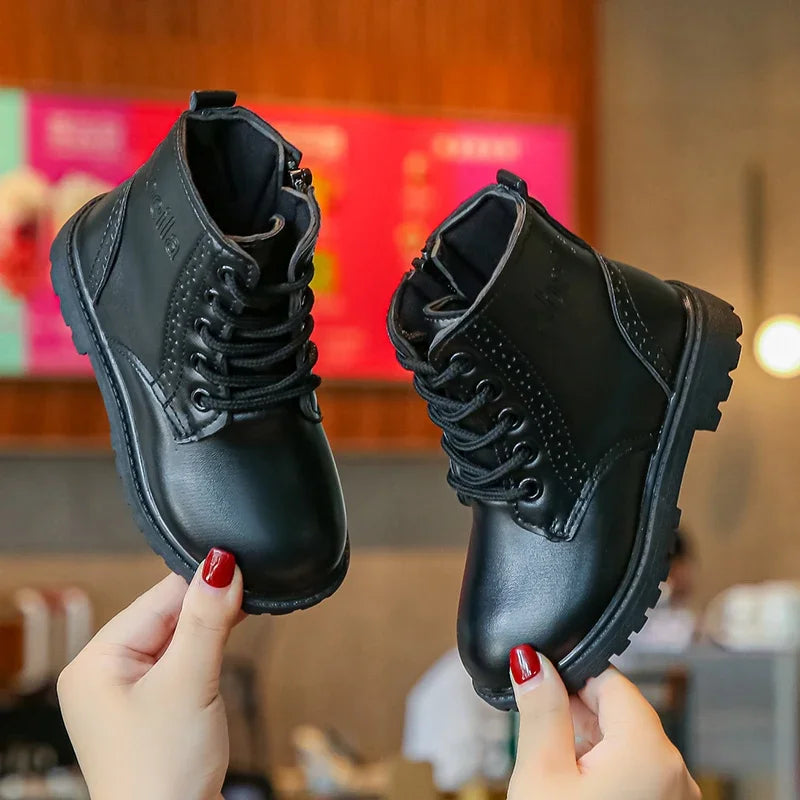 Kids Ankle Leather Boots