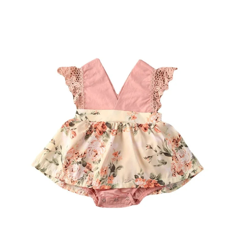 Red Flower Baby Girl Dress Set