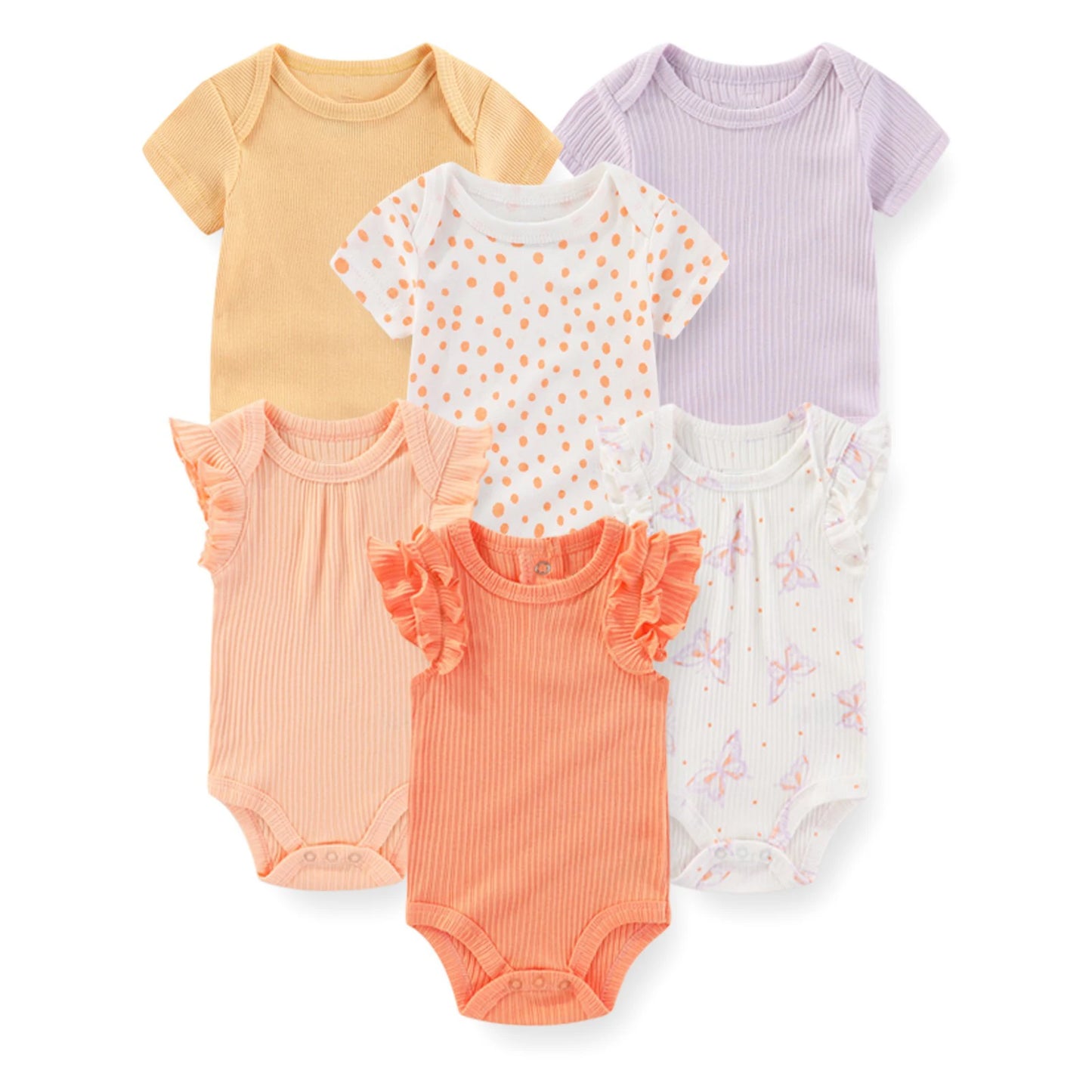 Fashion Baby Boy Girl Bodysuits 6-Pack Casual Cotton Soft Infants Outfit New born Clothes