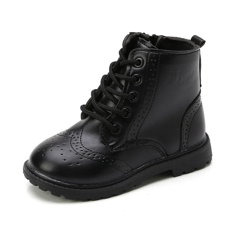 Kids Ankle Leather Boots